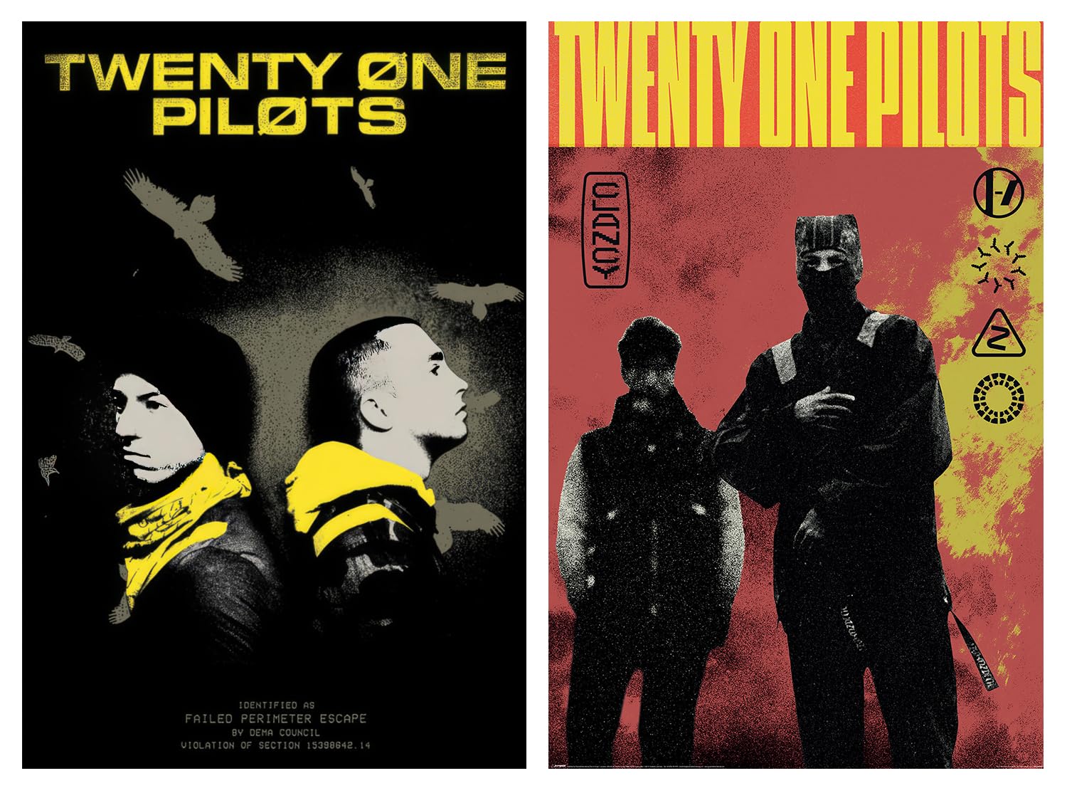 Amazon.com: Twenty One Pilots - 2 Piece Music Poster Set (Trench